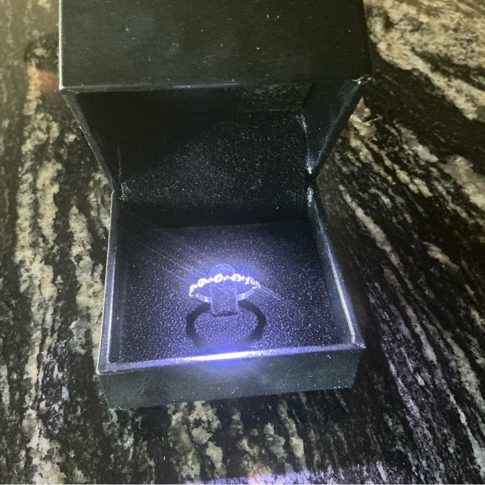 Diamond and  14k White Gold Band